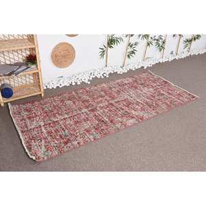 พรมขนแกะวินเทจสีแดงขนาด3.2x7.3ฟุตพื้นที่ขนาดใหญ่รูปสี่เหลี่ยมผืนผ้าโถงทางเดินหนา10มม. สำหรับด้านหลังยางข้างเตียง - Product Image 2