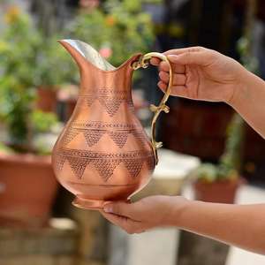 High Quality Copper Water <b>Jug</b> 100% Pure Copper <b>Jug</b> for Drinking Water and Storage Handmade from india by world craft impex - Product Image 2