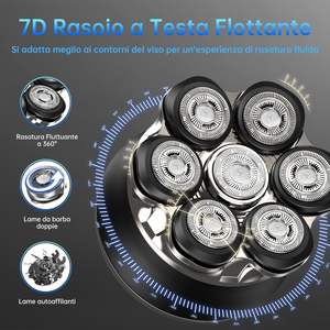 Afeitadora Eléctrica Recargable por USB para Hombres, Rasuradora de Cabeza Calva con Cabezales Giratorios, Pantalla LED, Recortadora de Barba Húmeda/Seca, Lavable - Product Image 6