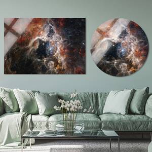 Impresionante arte en lienzo de la Nebulosa Tarántula: decoración del cielo impresa por James Webb, vidrio circular - Product Image 1