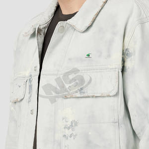 Venta al por mayor chaqueta de mezclilla de color sólido para los hombres de alta calidad de algodón liso teñido chaqueta de mezclilla de invierno con diseño personalizado - Product Image 2