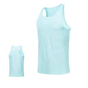 Débardeur de course pour homme, décontracté, tricoté, sans couture, léger, logo personnalisé, uni, respirant, séchage rapide, spandex/coton - Product Image 5