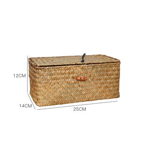 Cestas de almacenamiento de regalo tejidas a mano con forma personalizada plegables de algas marinas naturales hechas a mano al por mayor delineador de tapa Home Hotel Vietnam - Product Image 5