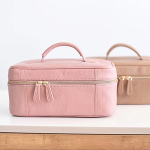 Leather Zipper Dopp Kit <b>for</b> <b>Men</b> Cosmetic <b>Bag</b> Grooming Unisex Toiletry Anniversary Gift <b>for</b> Him Wash TYG-0034B - Product Image 1