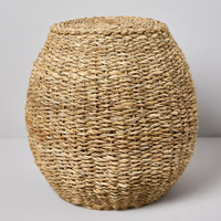 Poufs en herbe de mer de différentes tailles pour salon, café, décoration intérieure, tissage à la main, poufs ottoman en herbe de mer