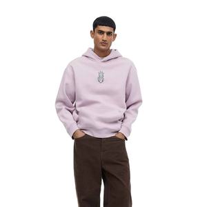 Sweat à capuche de couleur gris lavande pour homme, étiquette imprimée sur le cou, avec capuche personnalisée - Product Image 3