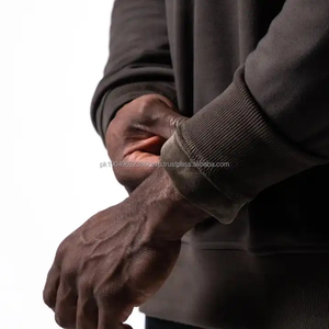 Sweat-shirt à col rond en molleton de haute qualité personnalisé, lourd, pour homme, sweat-shirt à capuche - Product Image 3