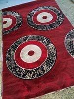 Tapis rectangulaire moderne Adiva en polypropylène sculpté, résistant aux taches, à poils moyens, pour salon, fabriqué à la machine, avec envers en jute