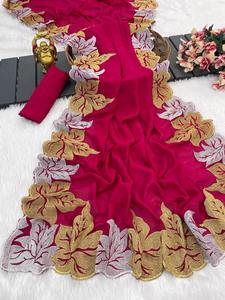 Evergreen Designer Outfit Belle Couleur Vichitra Soie Saree Blouse Avec Zari Travail Magnifique À La Recherche Top Qualité Femme Mode - Product Image 3