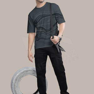 T-shirt pour homme en coton/fibre de bambou de haute qualité, manches courtes, respirant, jersey, grande taille, couleur et logo personnalisés - Product Image 6