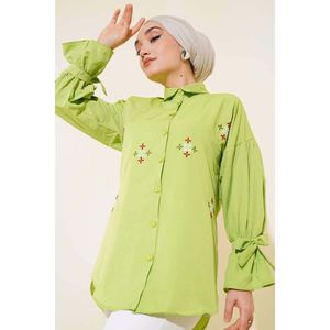 Camisa Bordada Detallada Verde Pistacho - Product Image 1