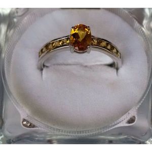 แหวนซิทรินธรรมชาติทรงรีทำมือจาก Shah Gems สำหรับผู้หญิง ตัวเรือนเงินแท้ 925 เหมาะสำหรับใส่ทุกวัน เครื่องประดับสำหรับผู้ชาย - Product Image 1
