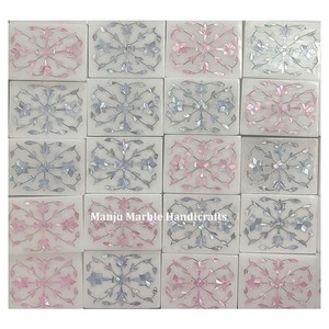 Wholesale Price Pink and Blue Mother of Pearl Inlay Marble Gift Boxes Handcrafted Mother of Pearl Inlay Jewelry Gift Boxes - Product Image 5