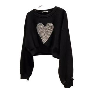 Sweat-shirt à col rond avec logo personnalisable, femme, taille unique, coupe ample, long, style décontracté d'automne, motif brodé, unisexe - Product Image 3