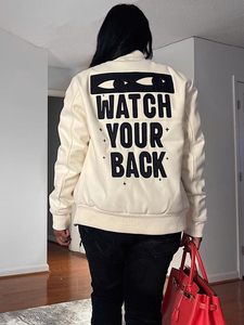 Women's Vintage Unisex Varsity Jacket 100% Cotton Baseball Bomber Sweatshirt College Casual Streetwear <b>Coats</b> Women's Streetwear - Product Image 4