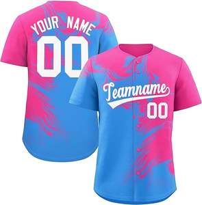 Camiseta de Béisbol Personalizada al por Mayor, 100% Poliéster, Sólida, Transpirable, de Secado Rápido, Diseño Personalizado Disponible, Conjuntos de Ropa de Softbol - Product Image 1