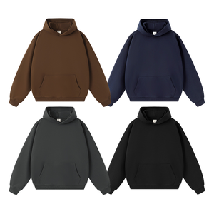 High Street ODM Customized Pullover French Terry <b>Hoodie</b> with Oversized Drop Shoulder Plain Design <b>Trendy</b> Winter Colors - Product Image 1