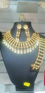 Ensemble en acier inoxydable plaqué or 24 carats, Collier, Boucles d'oreilles et Bracelets en cuivre des Comores et de Mayotte, Anniversaire, Mode classique, USA France - Product Image 2