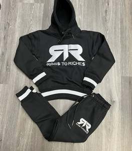 Conjuntos Deportivos Personalizados de Alta Calidad, Sudaderas con Capucha Unisex de Tela Gruesa con Diseño de Araña, Pantalones Deportivos Anchos, Conjuntos Deportivos con Apliques Bordados para Hombre - Product Image 1