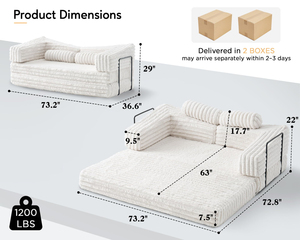 Canapé-lit convertible moderne en tissu, portable, avec emballage sous vide, idéal pour les petites chambres et l'utilisation hôtelière - Product Image 5