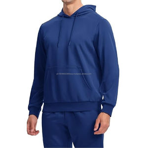 ชุดกีฬาผู้ชายผ้าฝ้าย 100% สำหรับออกกำลังกายกลางแจ้ง ฟิตเนส เทรนนิ่ง และวิ่งจ๊อกกิ้ง เสื้อฮู้ดดี้ กางเกงพิมพ์ลายเทคนิค สำหรับกีฬาฤดูหนาว - Product Image 3