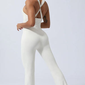 High Quality Tight Sleeveless Sports Fitness Jumpsuit Running Gym Wear One Piece Scrunch Women Yoga Jumpsuits <b>Rompers</b> - Product Image 4