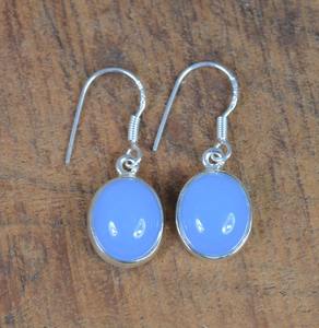 Pendientes de gota de estilo bohemio de Plata de Ley 925, joyería de piedras preciosas de Calcedonia hecha a mano, regalo de fiesta para mujer - Product Image 4