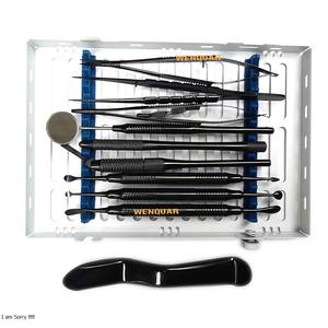 Kit complet de chirurgie buccale dentaire le plus vendu 11 pièces Instrument parodontal en acier inoxydable couleur noire - Product Image 6