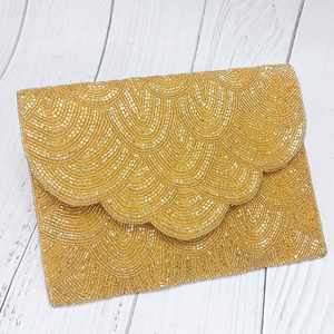 El mejor monedero de mensajero hecho a mano de estilo bohemio para mujer, bordado de cuentas de resina ecológico, cadenas, botón sólido ligero para - Product Image 3