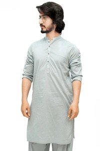 Respirant musulman hommes été 100% coton Shalwar Kameez nouvelle mode à manches longues conception simple - Product Image 4