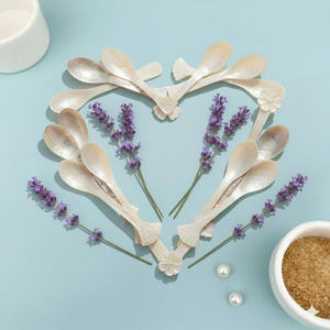 Cuillère en nacre blanche polie, matériau naturel écologique, cuillères à caviar, vaisselle, décoration - Product Image 2