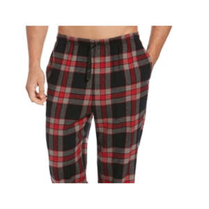 Pantaloni in pile Perry Ellis da uomo, a quadri rossi, vita media, antipiega, modello dritto, logo personalizzabile, taglia XL - Product Image 2