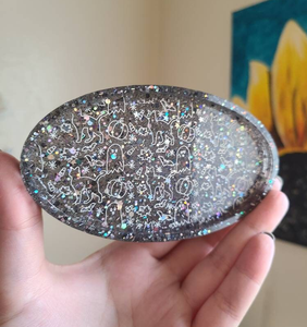 Jabonera de resina de excelente calidad, precio asequible, diseño dorado con purpurina, accesorios de baño - Product Image 1