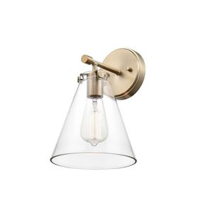 Lampe murale contemporaine en métal et tissu avec forme géométrique, construction durable, installation facile pour l'éclairage du salon - Product Image 3