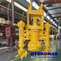 Pompes submersibles hydrauliques Hydroman pour boues, installées sur une excavatrice pour le dragage en Australie