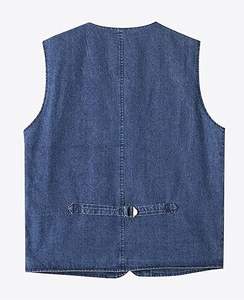 Gilet en jean réversible respirant pour homme, 100% coton, sans manches, veste d'extérieur, gilet de motard, jeans sans manches, vente chaude - Product Image 5