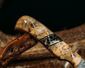 New Handmade Black Powder <strong>Coated</strong> <strong>Blade</strong> With Wood Handle Hunting Knife Gift For Your Father &amp; Friend.