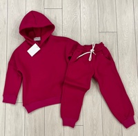 Ensemble sweat à capuche et jogging pour enfants, couleur lilas, à carreaux, surdimensionné, hiver, 100% coton, écologique, respirant, séchage rapide, polaire doux