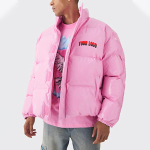 Veste matelassée en polyester 100% de haute qualité pour hommes nouveau design manteau d'hiver chaud et confortable de couleur unie à la mode avec logo à l'avant - Product Image 1