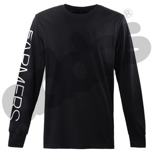 Venta caliente de alta calidad al por mayor tasa de hombres 100% algodón suelto ajuste impreso cuello redondo Camiseta malla manga larga Camiseta para hombres - Product Image 4