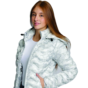 Vente en gros nouveauté veste matelassée pour femmes respirante imperméable logo personnalisé écologique polyester/coton à capuche - Product Image 2