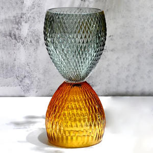 Florero de cristal transparente de color decorativo de vidrio de borosilicato alto florero de cristal de mesa para decoración del hogar - Product Image 1