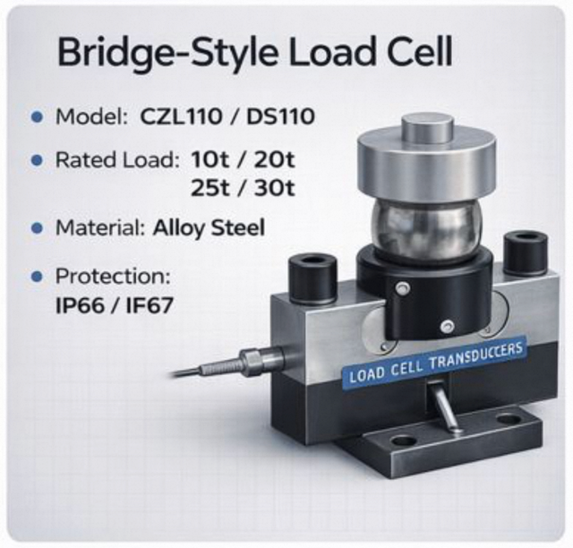 Hualanhai CZL100E Bridge-Style Load Cell 10t-40t Alloy Steel Waterproof Corrosion-Resistant Analog/Digital Output Industrial Use