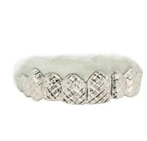 Grillz de luxe plaqué rhodium or/argent avec diamants, sur mesure, style hip-hop, disponible en Morganite, fournisseur indien - Product Image 2