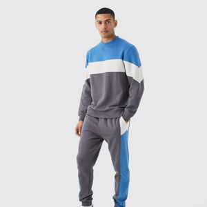 Venta al por mayor personalizado mejor chándal impreso para hombres Venta caliente de dos piezas pantalones acampanados y Dropshoulder conjuntos para el invierno - Product Image 1