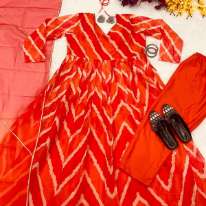 Hermoso vestido estampado de Laheriya con Duppata y Pent por mayorista Fabzone - Product Image 1