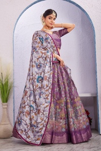 Lehenga choli ชุดเดรสแบบอินเดียดั้งเดิมผ้าคอตตอนผ้าคอตตอนผ้านิ่มพิมพ์ลายดิจิตอล - Product Image 6