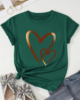 Vente chaude vêtements pour femmes feuille imprimé col rond T-Shirt décontracté à manches courtes T-Shirt pour femmes