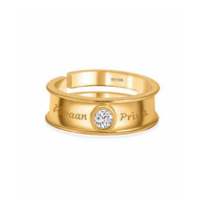 Anillo de diamante chapado en oro de 18 quilates ajustable de 0,2 quilates hecho para él - Product Image 2