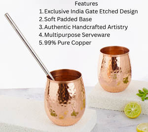 Vente en gros de koi en vrac Verre à boire en cuivre antique de 400ml pour vaisselle de luxe Gobelet en verre en cuivre martelé koi - Product Image 3